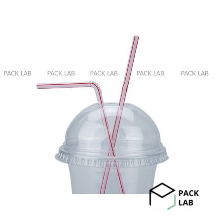 White corrugated straws with colored stripes in individual packaging White corrugated straws with colored stripes in individual packaging