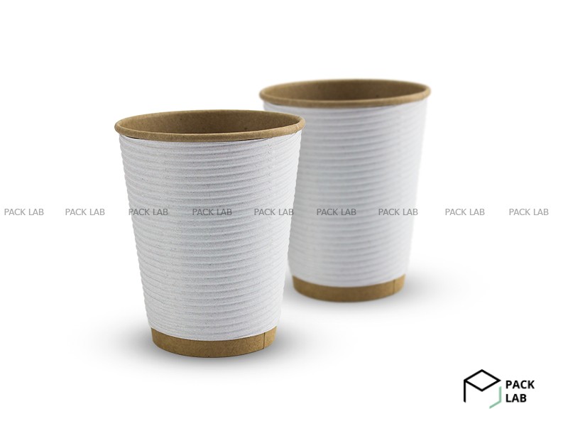 Corrugated craft glass 110 ml White F-WAVE