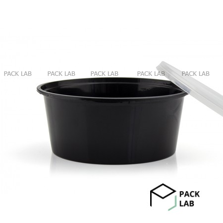Black soup container 360 ml