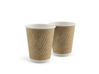 WHITE KRAFT PAPER CUP WITH EMBOSSED "DIAGONAL" 180 ML